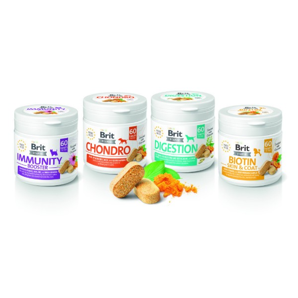 Фото - Вітаміни для собак Brit Vitamins Immunity Booster для імунітету 60 табл. (8595602571666)