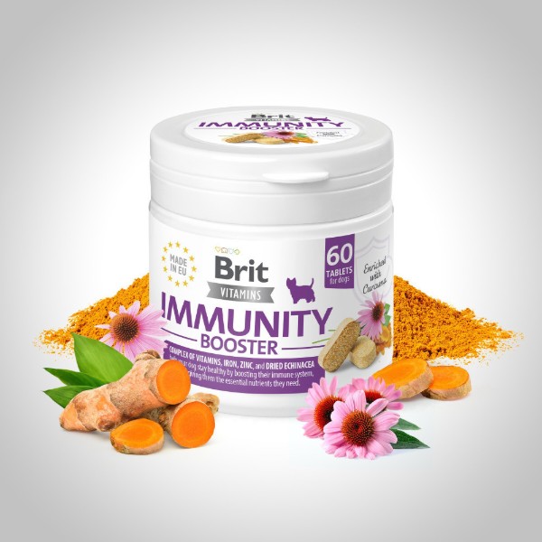 Фото - Вітаміни для собак Brit Vitamins Immunity Booster для імунітету 60 табл. (8595602571666)
