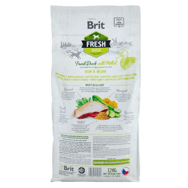 Фото - Сухой корм для собак Brit Fresh д/взрослых собак уткой и пшеном 12 кг (8595602530816)