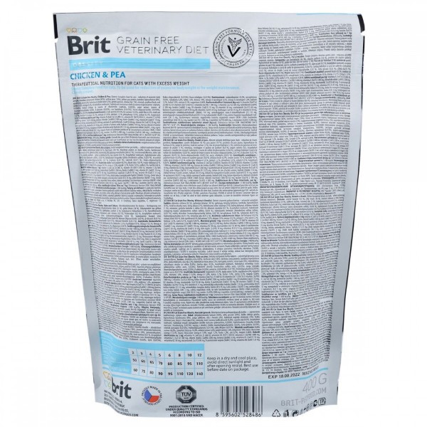 Фото - Сухий корм Brit VetDiets для кішок з надмірною вагою з куркою та горохом 400 г (8595602528486)