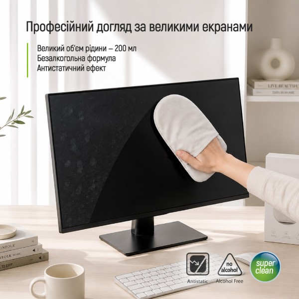 Фото - Набор для чистки экранов Colorway CW-2200 (200 мл и перчатка-микрофибра)