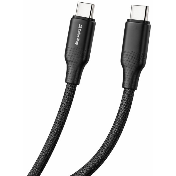Фото - Кабель Colorway Type-C - Type-C (TPE embossed) (PD Fast Charging 60W) 3А 2м Black (CW-CBPDCC102-BK)