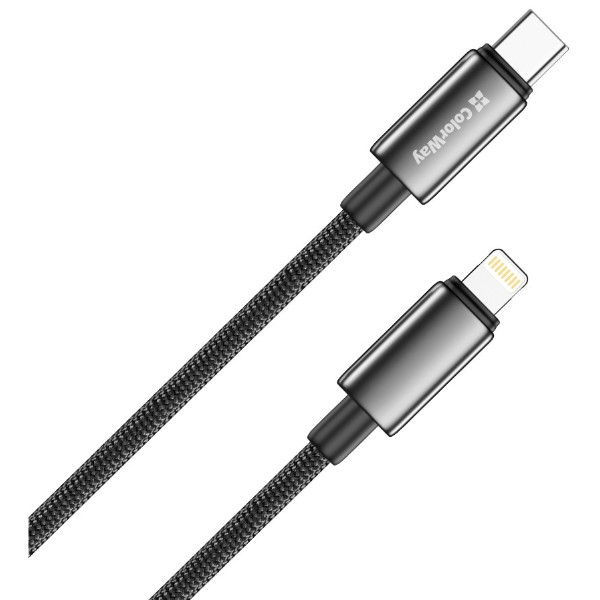 Фото - Кабель Colorway Type-C - Apple Lightning (zinc alloy braided) (PD Fast Charging 30W) 1м Black (CW-CBPDCL098-BK)