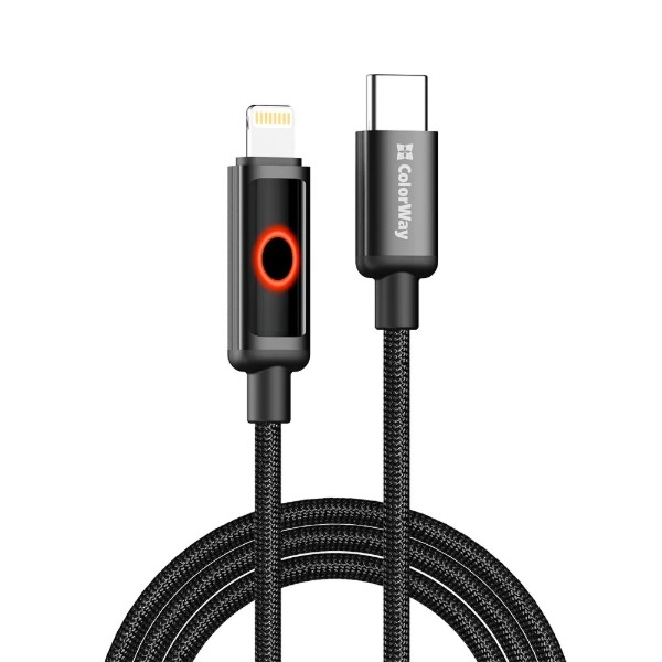 Фото - Кабель Colorway Type-C - Apple Lightning 1м Black (CW-CBPDCL103-BK)