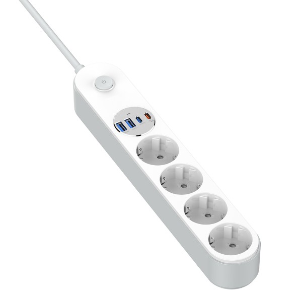 Фото - Сетевой фильтр Colorway 4 розетки/4USB (Type-C 2PD20W + 2USB QC3.0) (20W) White 2m (CW-CHE44PDW)