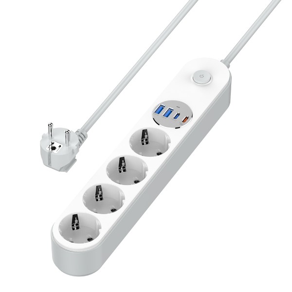 Фото - Сетевой фильтр Colorway 4 розетки/4USB (Type-C 2PD20W + 2USB QC3.0) (20W) White 2m (CW-CHE44PDW)