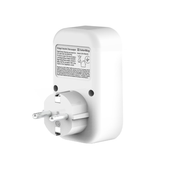 Фото - Автомат захисту від сплесків напруги Colorway 16A/3680W 150V-210V/230V-280V DS1 White (CW-VR16-01D)