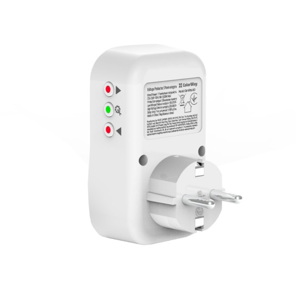 Фото - Автомат захисту від сплесків напруги Colorway 16A/3680W 150V-210V/230V-280V DS1 White (CW-VR16-01D)