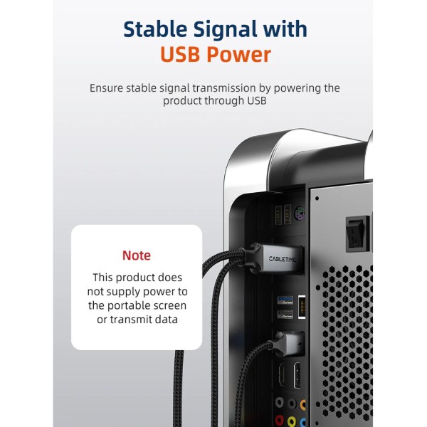 Фото - Кабель Cabletime HDMI - USB-C з USB живленням 2 м (CC18L)