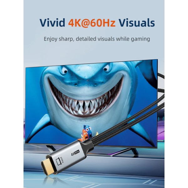 Фото - Кабель Cabletime HDMI - USB-C з USB живленням 2 м (CC18L)