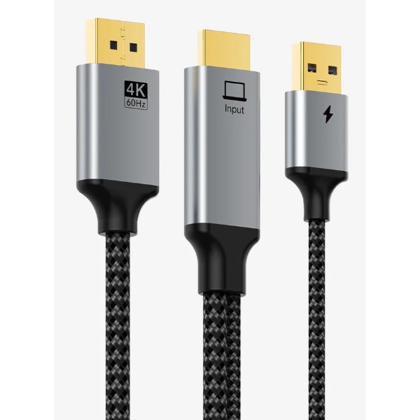 Фото - Кабель Cabletime HDMI (M) - DP (M) с USB питанием 2 м (CHD1L)