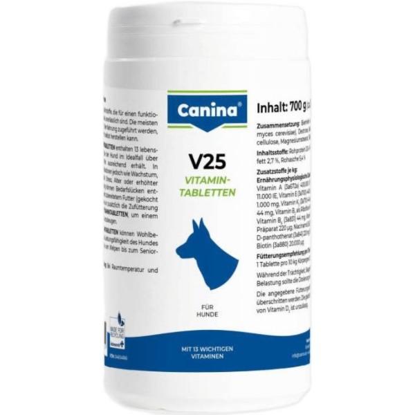 Фото - Витаминная добавка для собак Canina V25 700 г 210 табл. поливитамины (4027565110124)