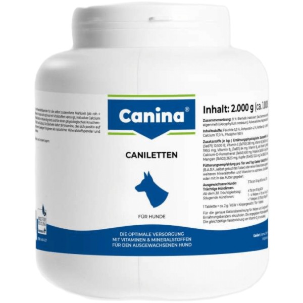 Фото - Витаминно-минеральный комплекс для собак Canina Caniletten 2000 г 1000 табл (4027565120321)