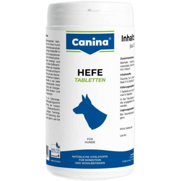 Фото - Витаминная добавка для собак Canina Hefe 800 г 992 табл. комплекс с энзимами и аминокислотами (4027565130016)