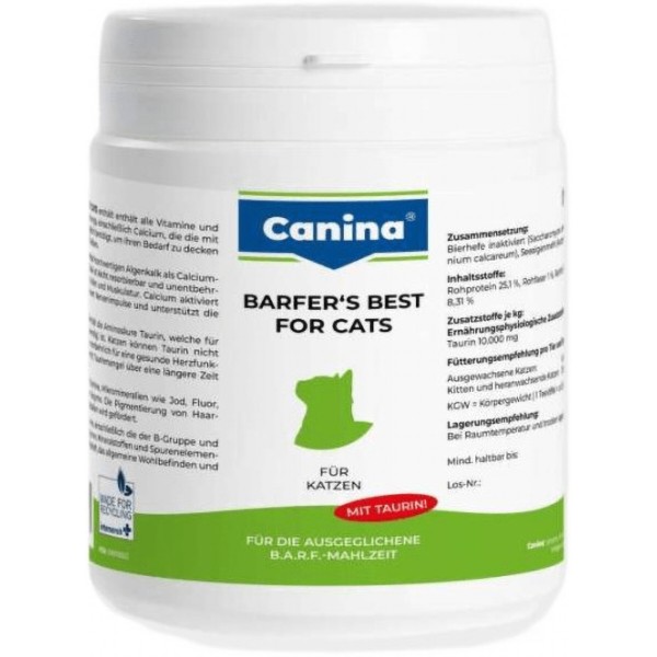 Фото - Витаминно-минеральный комплекс для собак Canina Barfer Best Cats 180 гр при натуральном кормлении (4027565228058)