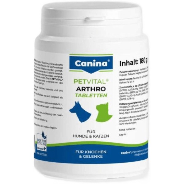 Фото - Витаминная добавка для собак Canina PETVITAL Arthro-Tabl. 180 шт. для суставов (4027565723027)