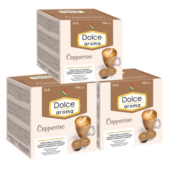 Фото - Кофе в капсулах Dolce Aroma Сappuccino для Dolce Gusto 13.5 г х 24 шт. + 7 г х 24 шт. (4820093484954)