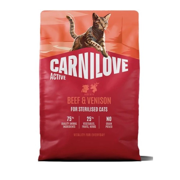 Фото - Сухой корм для кошек Carnilove Active Beef & Venison Sterilised для стерилизованных говядина и оленина 2 кг (8595602581702)