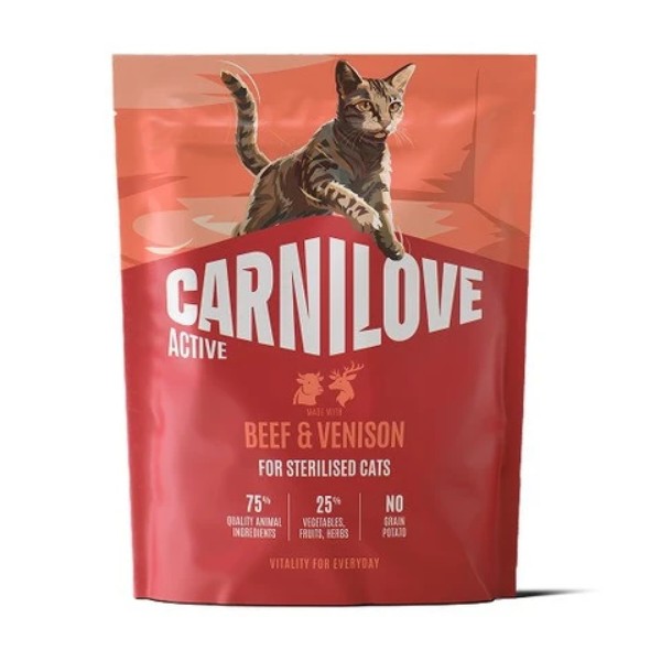 Фото - Сухой корм для кошек Carnilove Active Beef & Venison Sterilised для стерилизованных говядина и оленина 400 г (8595602581672)