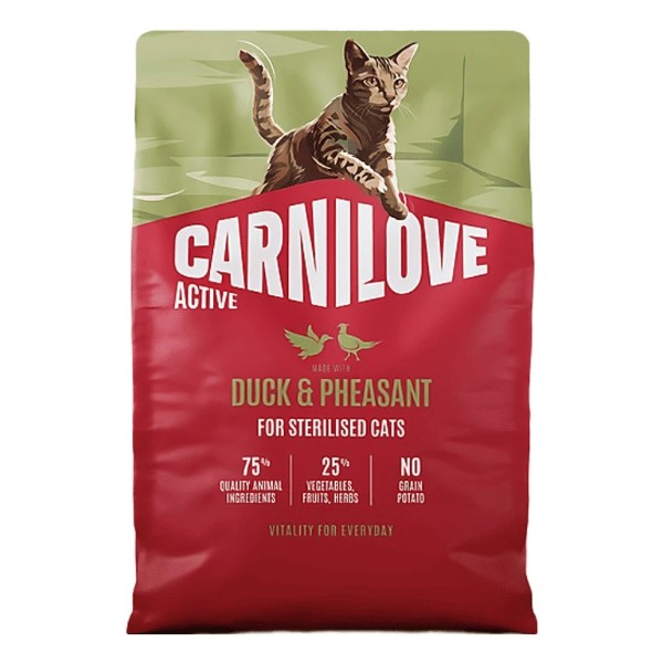 Фото - Сухой корм для кошек Carnilove Active Duck & Pheasant Sterilised для стерилизованных утка и фазан 2 кг (8595602581757)