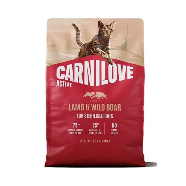 Фото - Сухой корм для кошек Carnilove Active Lamb & Wild Boar Sterilised для стерилизованного ягненок и дикий кабан 2 кг (8595602581450)