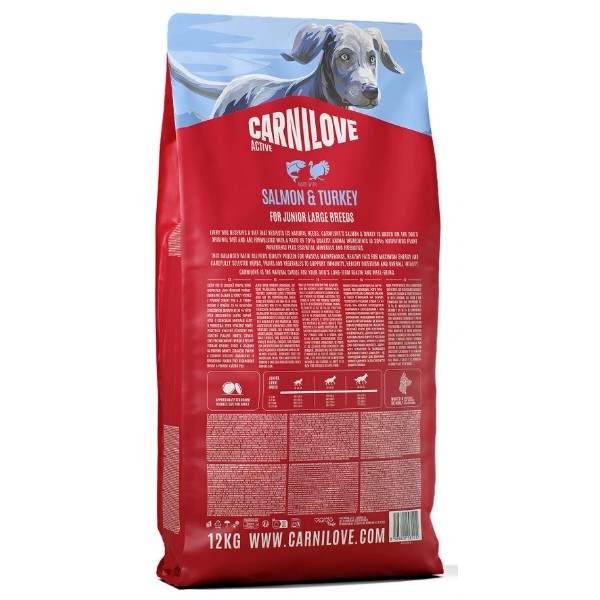 Фото - Сухой корм для собак Carnilove Active Salmon & Turkey Junior Large Breed 12 кг (8595602581412)