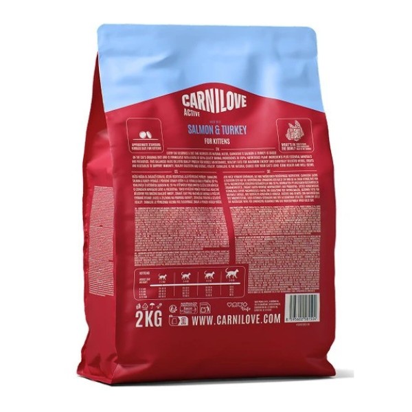 Фото - Сухой корм для кошек Carnilove Active Salmon & Turkey Kitten для котят лосось и индейка 2 кг (8595602581504)
