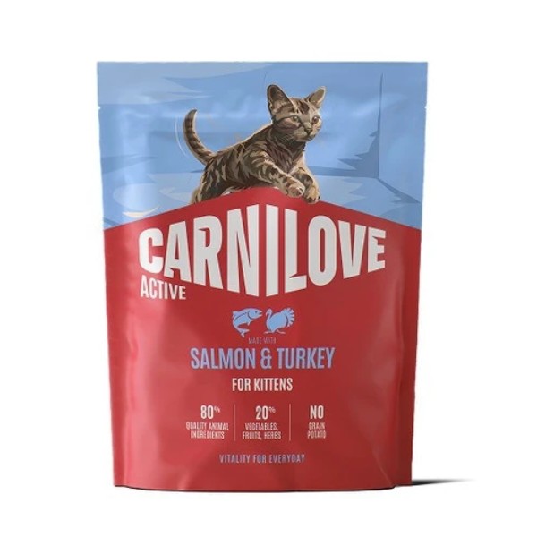 Фото - Сухой корм для кошек Carnilove Active Salmon & Turkey Kitten для котят лосось и индейка 400 г (8595602581474)
