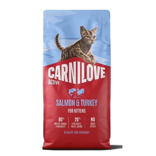 Фото - Сухой корм для кошек Carnilove Active Salmon & Turkey Kitten для котят лосось и индейка 6 кг (8595602581511)