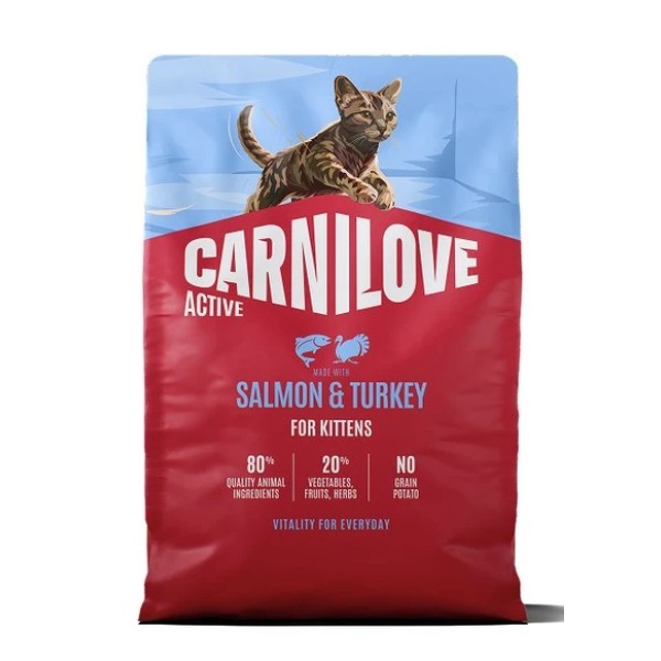 Фото - Сухой корм для кошек Carnilove Active Salmon & Turkey Kitten для котят лосось и индейка 2 кг (8595602581504)