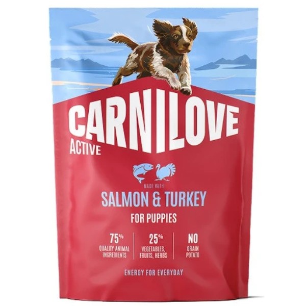 Фото - Сухой корм для собак Carnilove Active Salmon & Turkey Puppy для щенков 1,5 кг (8595602581344)