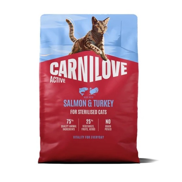 Фото - Сухой корм для кошек Carnilove Active Salmon & Turkey Sterilised для стерилизованных лосось и индейка 2 кг (8595602581559)