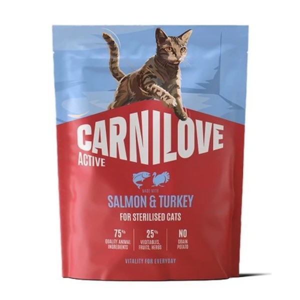 Фото - Сухой корм для кошек Carnilove Active Salmon & Turkey Sterilised для стерилизованных лосось и индейка 400 г (8595602581528)