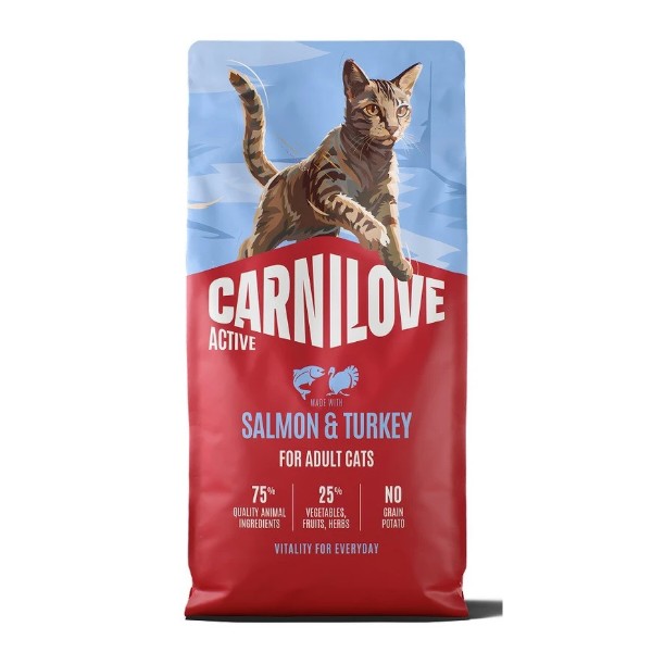 Фото - Сухой корм для кошек Carnilove Active Salmon & Turkey лосось и индейка 6 кг (8595602581610)