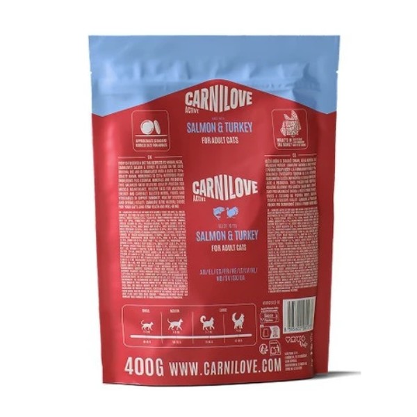 Фото - Сухой корм для кошек Carnilove Active Salmon & Turkey лосось и индейка 400 г (8595602581573)