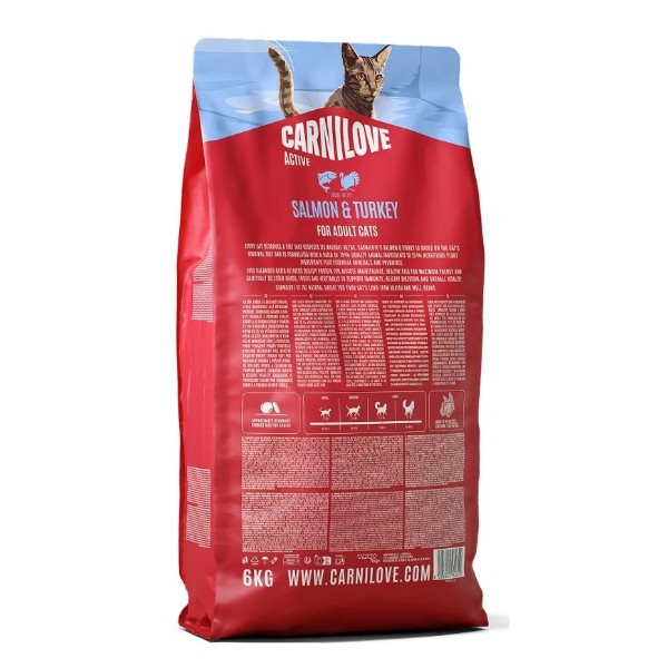 Фото - Сухой корм для кошек Carnilove Active Salmon & Turkey лосось и индейка 6 кг (8595602581610)