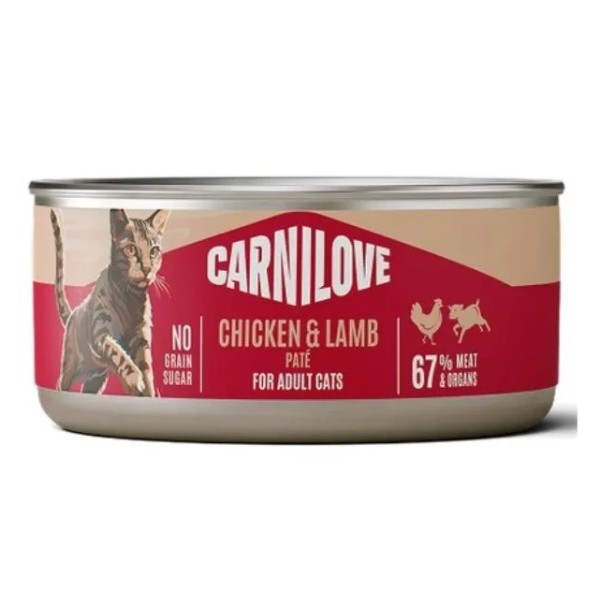 Фото - Паштет для кошек Carnilove Chicken&Lamb курица и ягненок 100г (8595602582860)