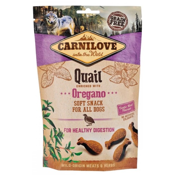 Фото - Лакомство для собак Carnilove Dog Semi Moist Snack Quail with Oregano для здорового пищеварения с перепелом и орегано 200 г (8595602527359) Фото - Лакомство для собак Carnilove Dog Semi Moist Snack Quail with Oregano для здорового пищеварения с перепелом и орегано 200 г (8595602527359)