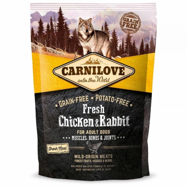 Фото - Сухой корм для собак Carnilove Fresh Chicken and Rabbit for Adult dogs 1,5 кг (8595602527502) Фото - Сухой корм для собак Carnilove Fresh Chicken and Rabbit for Adult dogs 1,5 кг (8595602527502)