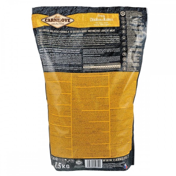Фото - Сухой корм для собак Carnilove Fresh Chicken and Rabbit for Adult dogs 1,5 кг (8595602527502)