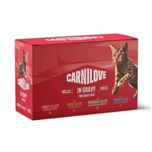 Фото - Набір вологого корму для котів Carnilove Gravy Multipack в соусі в асортименті 12x85 г (8595602582747)