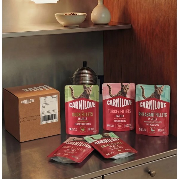 Фото - Набор влажного корма для кошек Carnilove Jelly Multipack в желе в ассортименте 12x85 г (8595602582808)