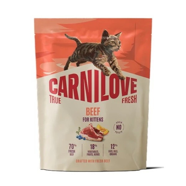 Фото - Сухой корм для кошек Carnilove True Fresh Beef Kitten для котят говядина 400 г (8595602582280)