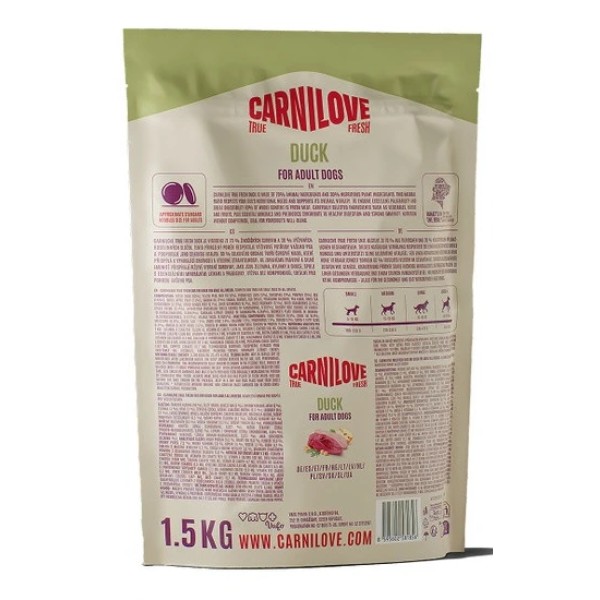 Фото - Сухой корм для собак Carnilove True Fresh Duck 1,5 кг (8595602581856)