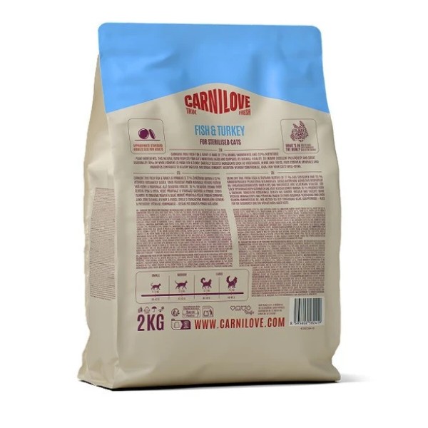 Фото - Сухой корм для кошек Carnilove True Fresh Fish & Turkey Sterilised для стерилизованных рыба и индейка 2 кг (8595602582419)