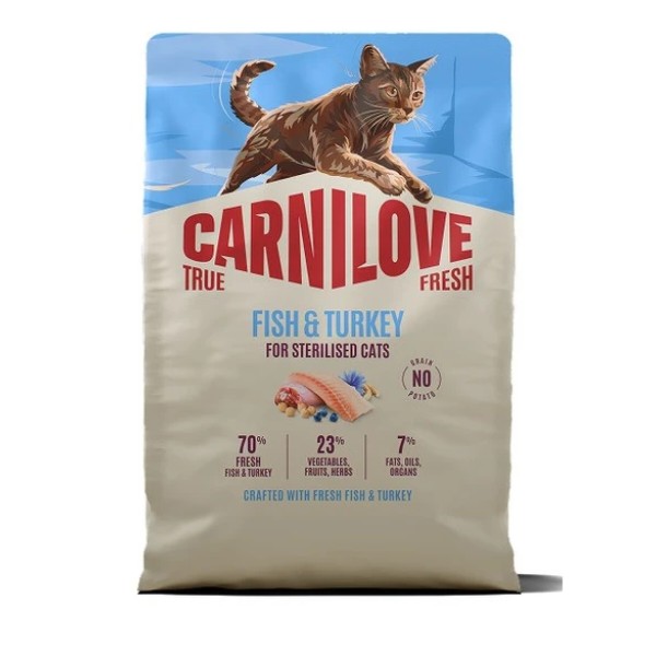 Фото - Сухой корм для кошек Carnilove True Fresh Fish & Turkey Sterilised для стерилизованных рыба и индейка 2 кг (8595602582419)