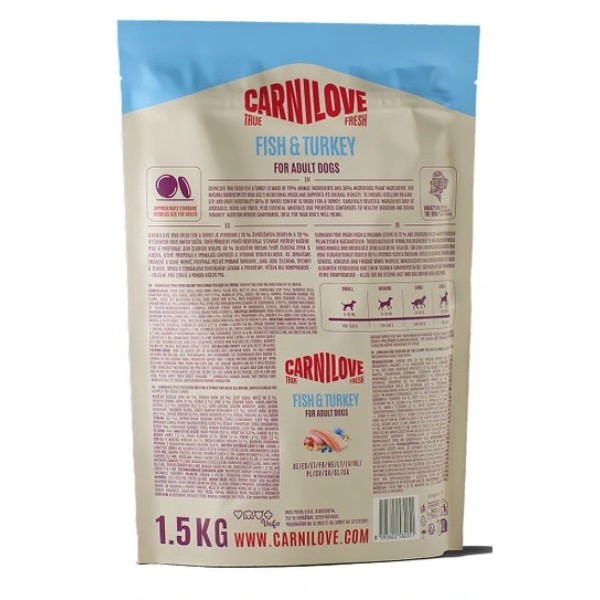 Фото - Сухой корм для собак Carnilove True Fresh Fish &amp; Turkey рыба и индейка 1.5 кг (8595602582051)