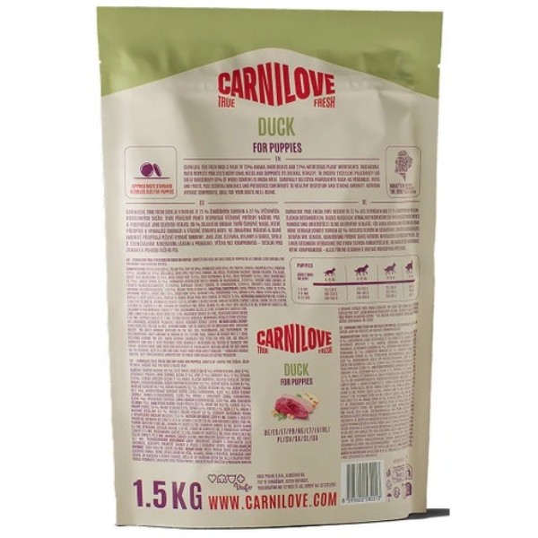 Фото - Сухой корм для собак Carnilove True Fresh Puppy для щенков 1,5 кг (8595602582013)