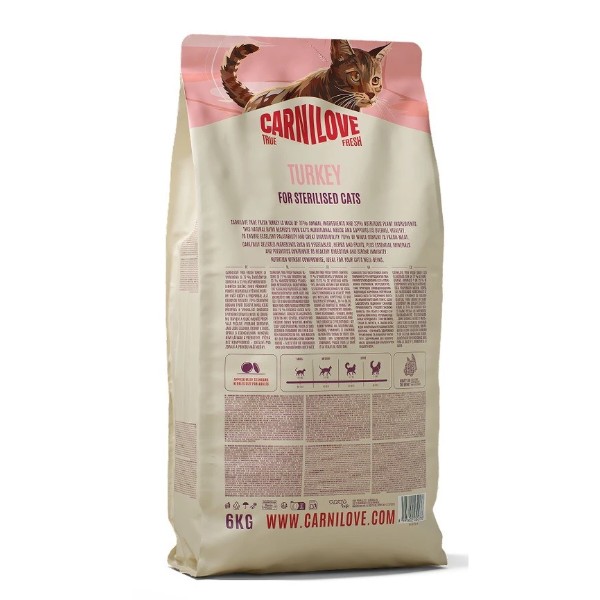 Фото - Сухой корм для кошек Carnilove True Fresh Turkey Sterilised для стерилизованных индейка 6 кг (8595602582136)