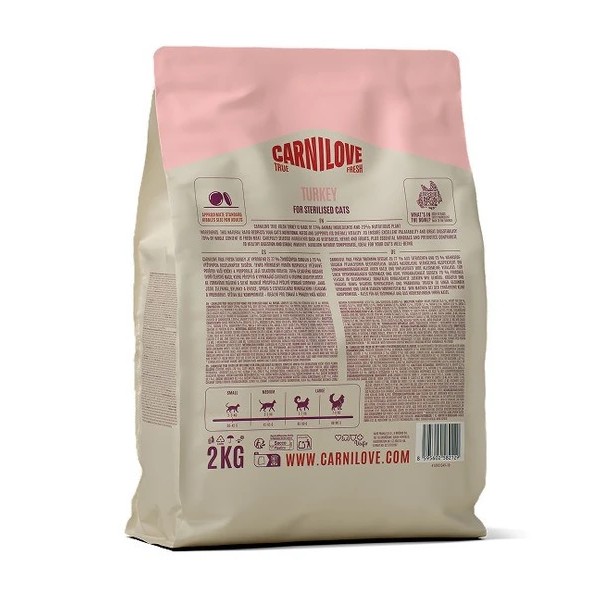 Фото - Сухой корм для кошек Carnilove True Fresh Turkey Sterilised для стерилизованных индейка 2 кг (8595602582129)
